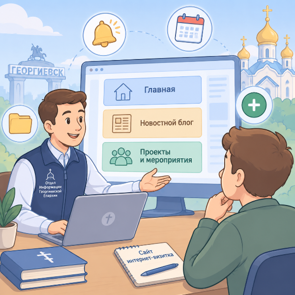 Вебмастера AGADOM совместно с MEGATM разрабатывают не дорогие Интернет-сайты для начинающих бизнесменов, социальных предпринимателей и для Храмов (Вебсайты Церковные – для Соборов и Приходов выполняются в сотрудничестве с Информотделом Георгиевской Епархии).