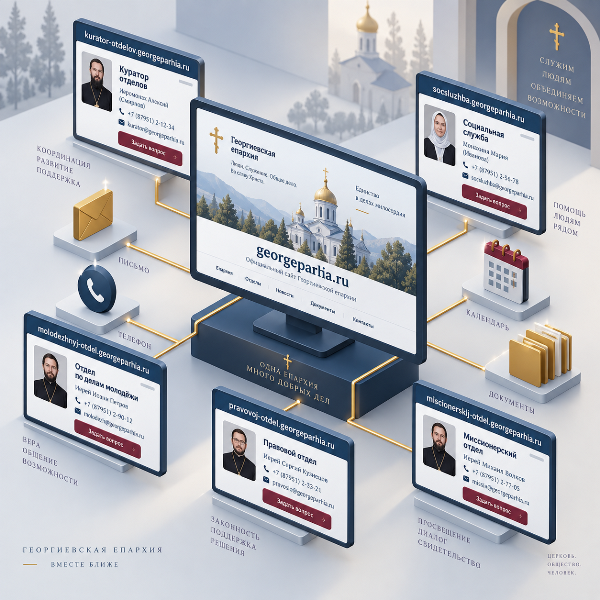Веб визитки для отделов Епархии - - картинка сгенерирована с помощью ИИ